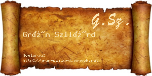 Grün Szilárd névjegykártya